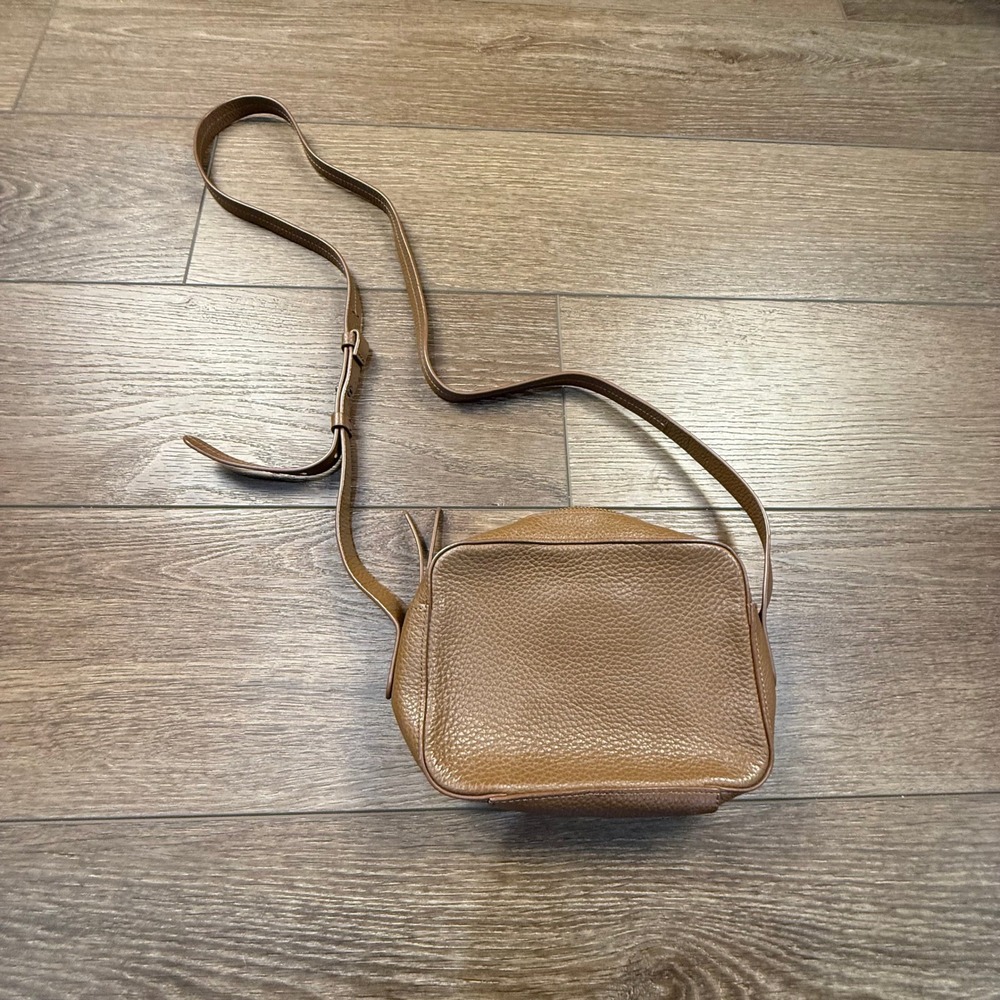 J. Crew Crossbody Pebble Leather Bag Brown Adjustable Small Classic Purse